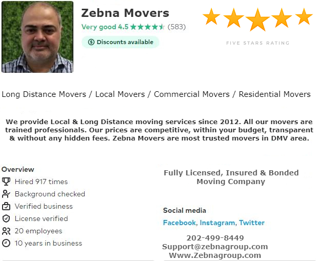 Zebna Movers reviews